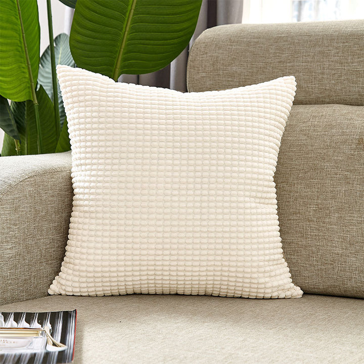 Square cushion cover with textured waffle chenille and concealed zipper Kalsten
