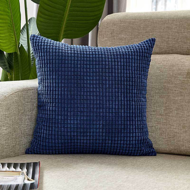 Square cushion cover with textured waffle chenille and concealed zipper Kalsten