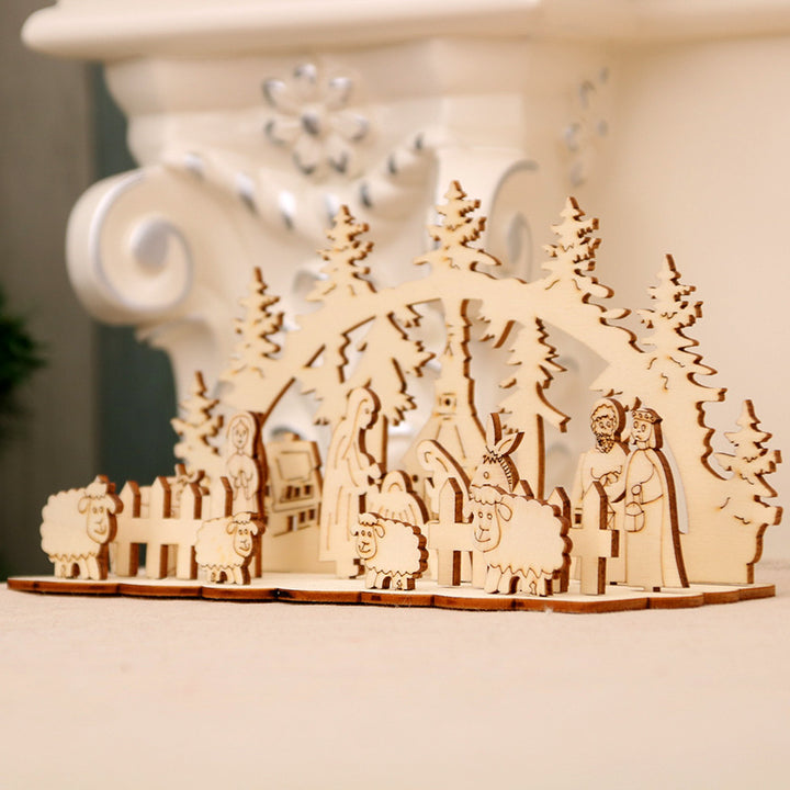 Decorative Wooden Christmas Scene Ornaments Kalsten