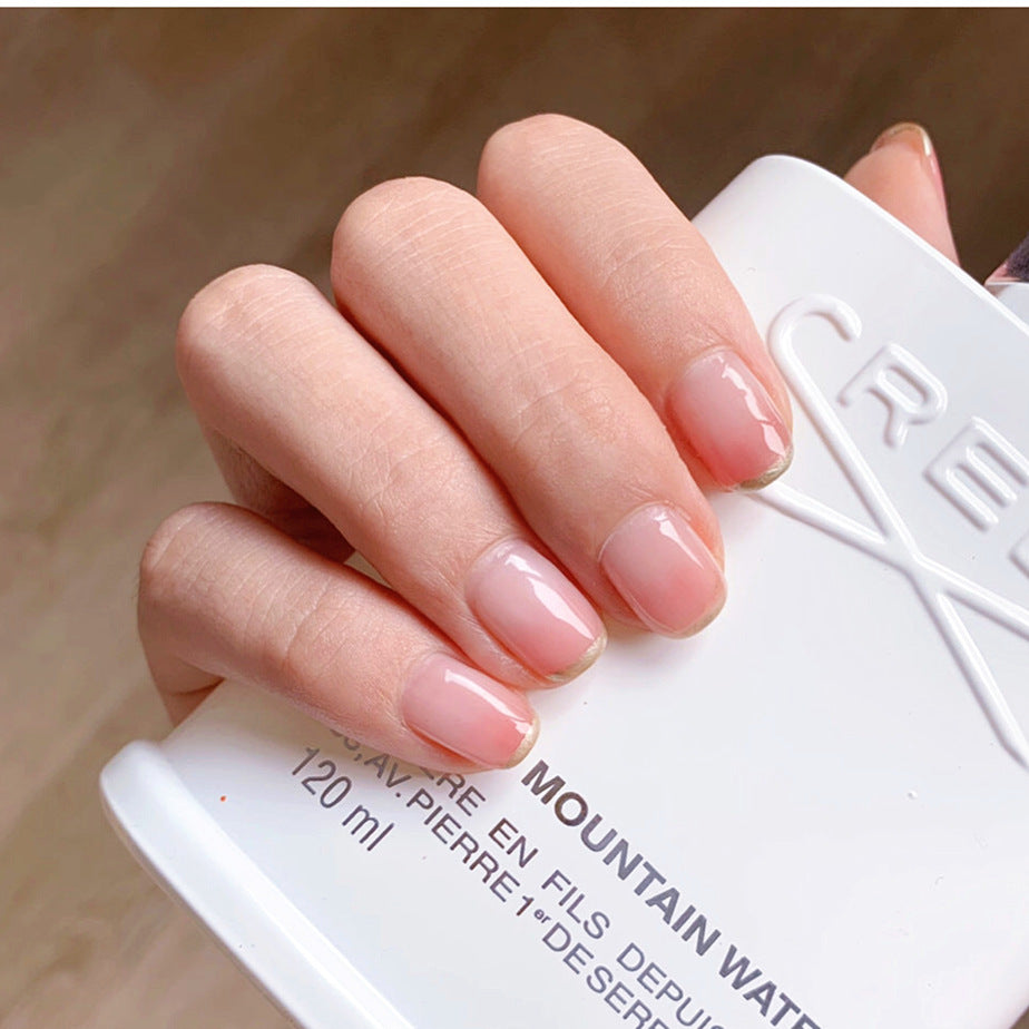 Artificial nails with glitter accents and natural finish Kalsten