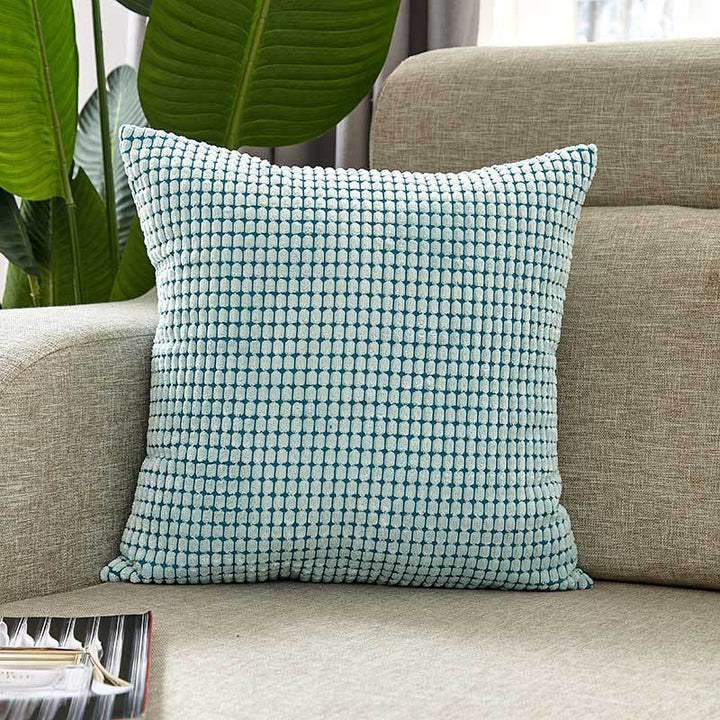 Square cushion cover with textured waffle chenille and concealed zipper Kalsten