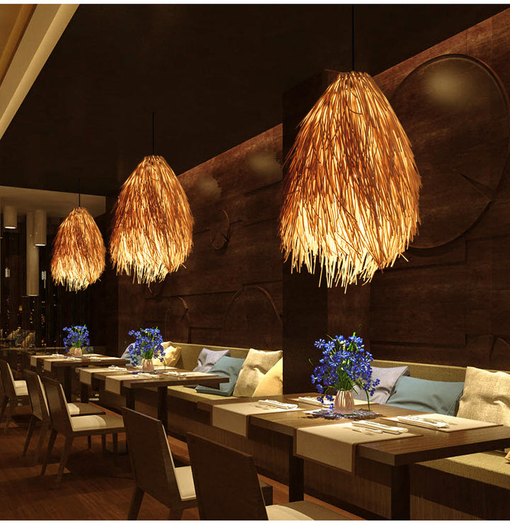 Boho-Inspired Woven Pendant Light