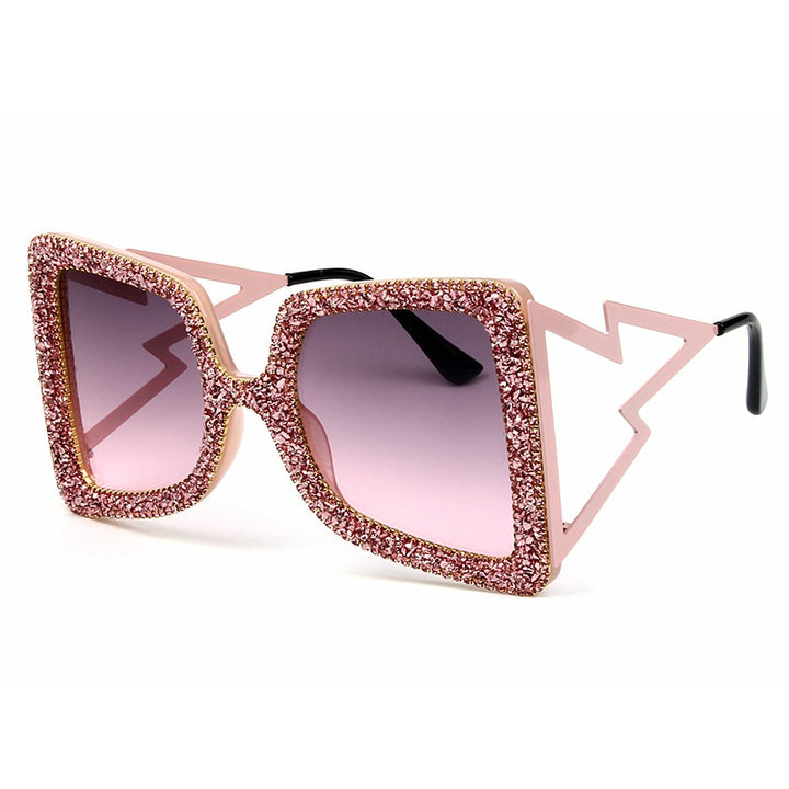 Women's oversized sunglasses with glittering crystal frame Kalsten