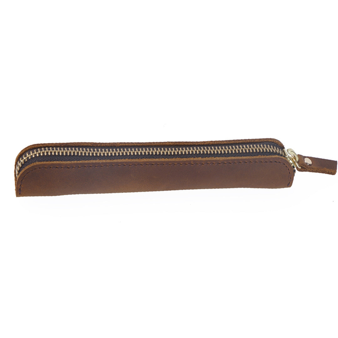 Premium Leather Zippered Pen Case