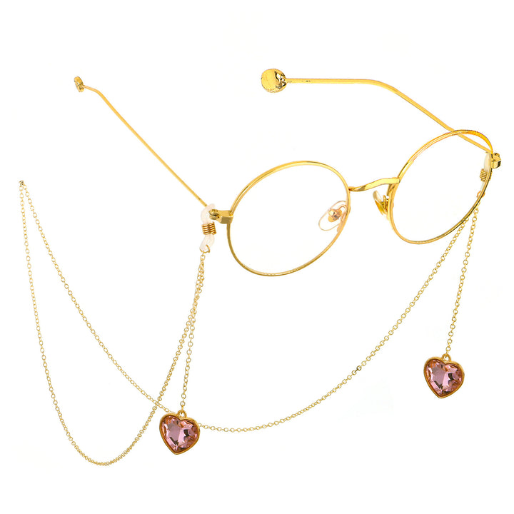 Heart-Shaped Crystal Accent Eyewear Holder Kalsten