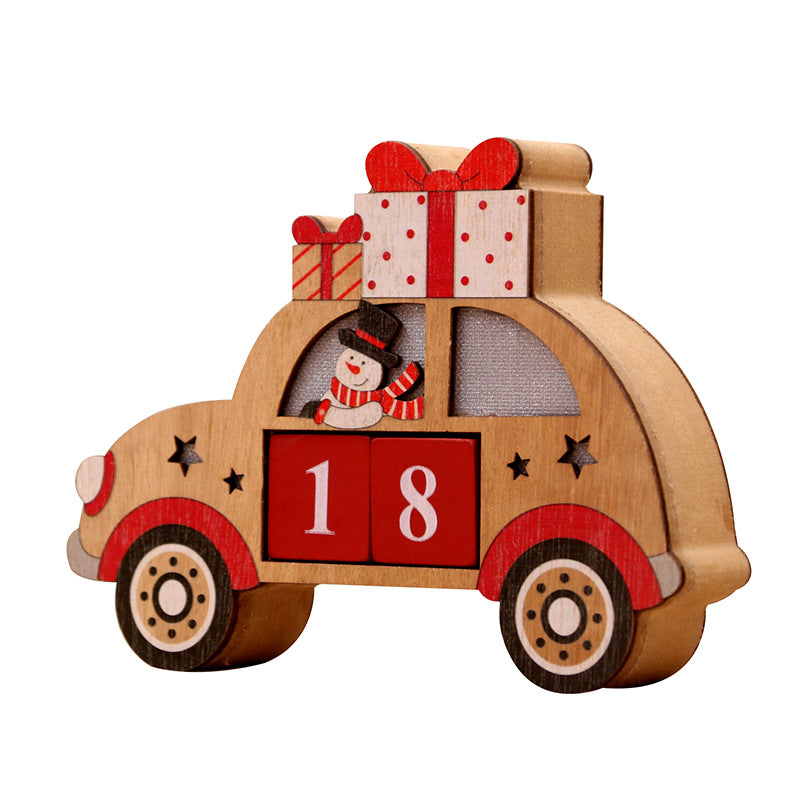 Decorative Wooden Christmas Car Figurine Kalsten