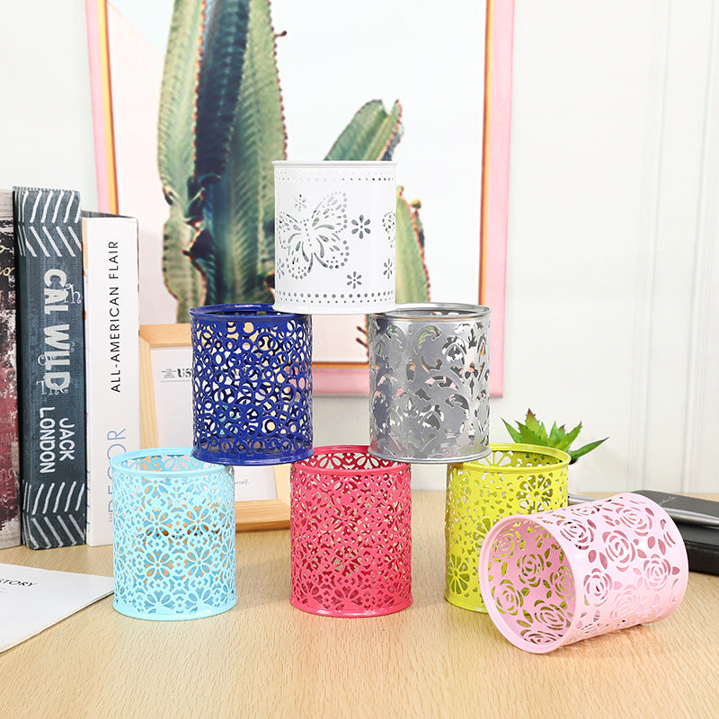 Floral Patterned Metal Pen Holder Kalsten