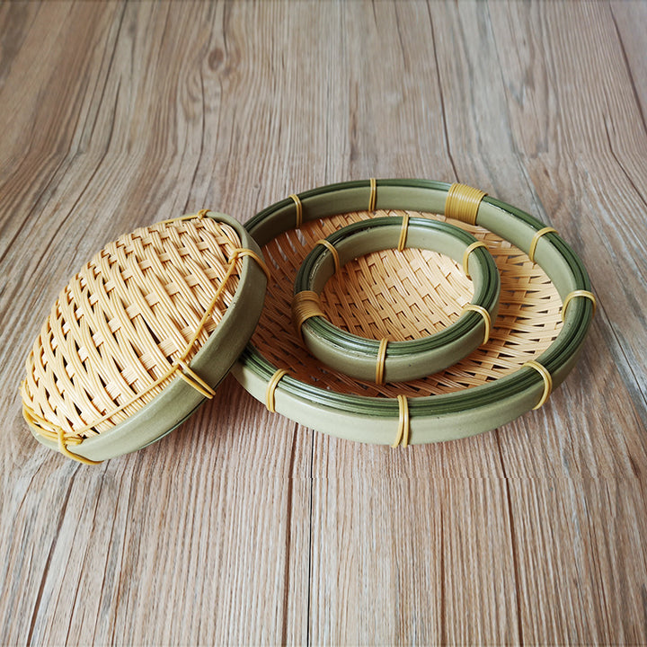 Handcrafted Round Woven Basket Set Kalsten