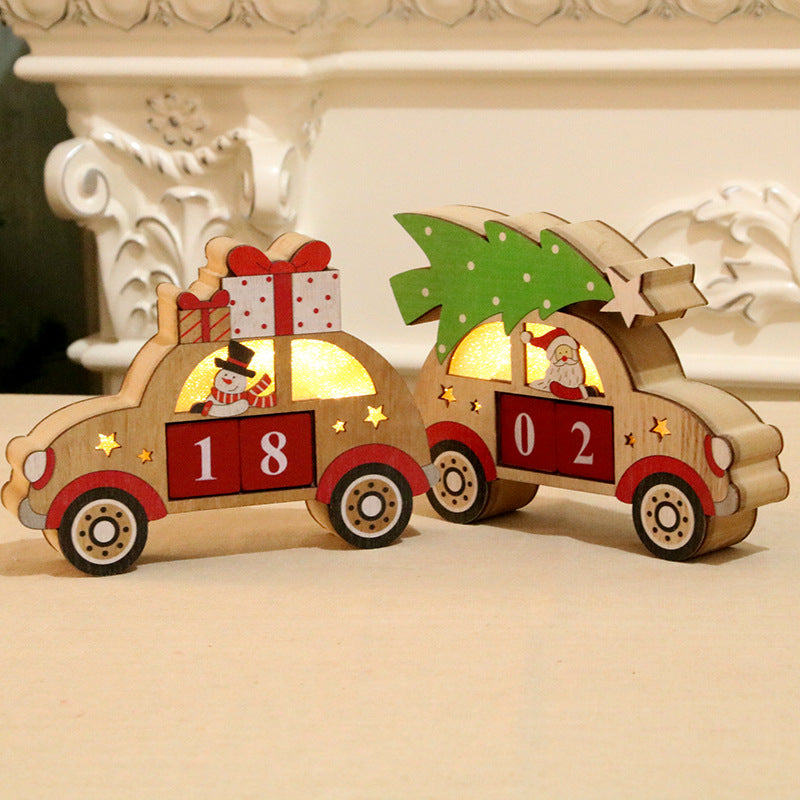 Decorative Wooden Christmas Car Figurine Kalsten