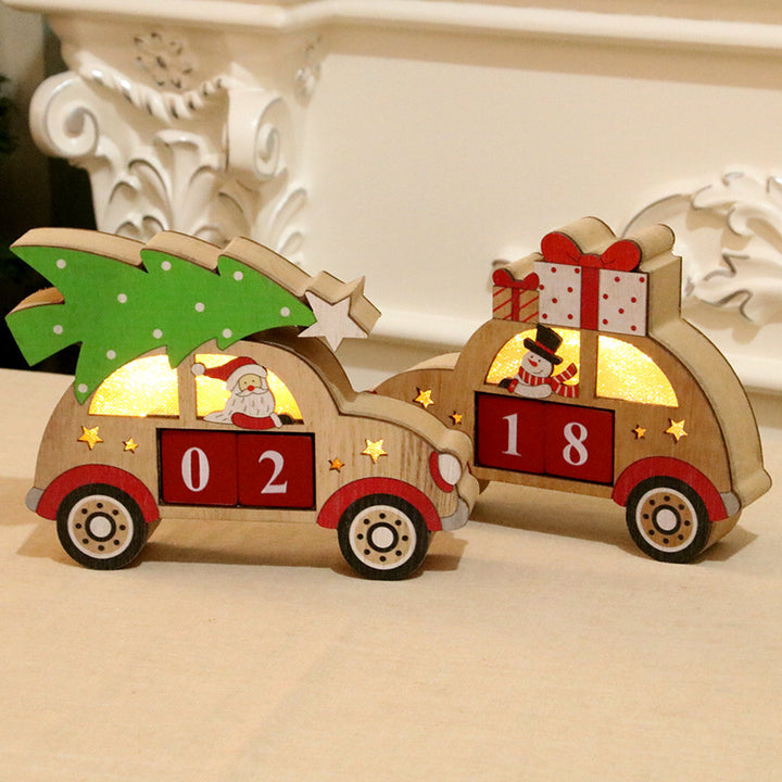 Decorative Wooden Christmas Car Figurine Kalsten