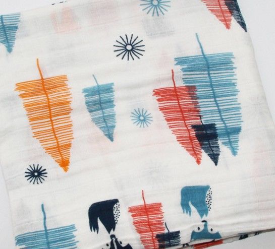 Cotton Muslin Baby Blanket with Heart Pattern kalsten