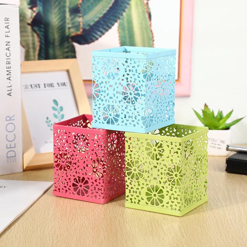 Floral Patterned Metal Desk Organizer Kalsten