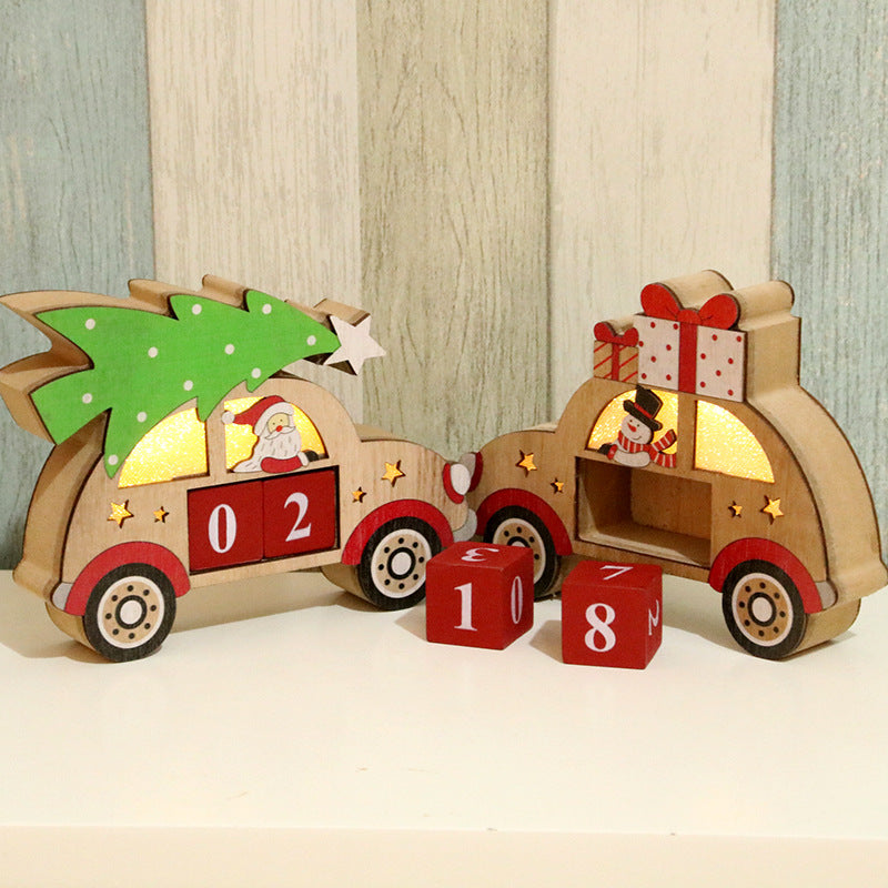 Decorative Wooden Christmas Car Figurine Kalsten