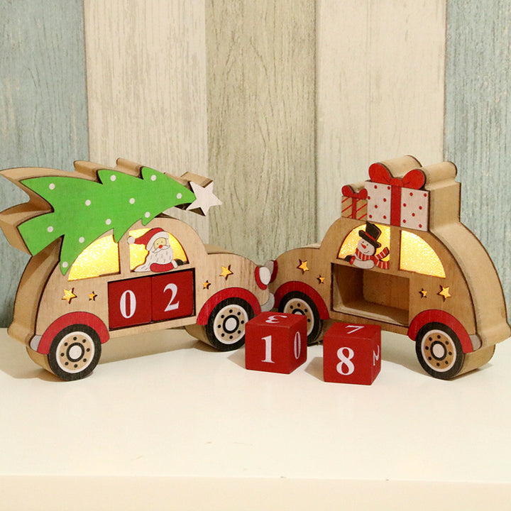 Decorative Wooden Christmas Car Figurine Kalsten