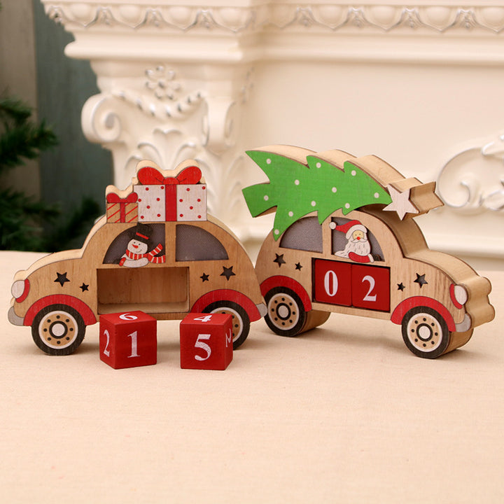 Decorative Wooden Christmas Car Figurine Kalsten