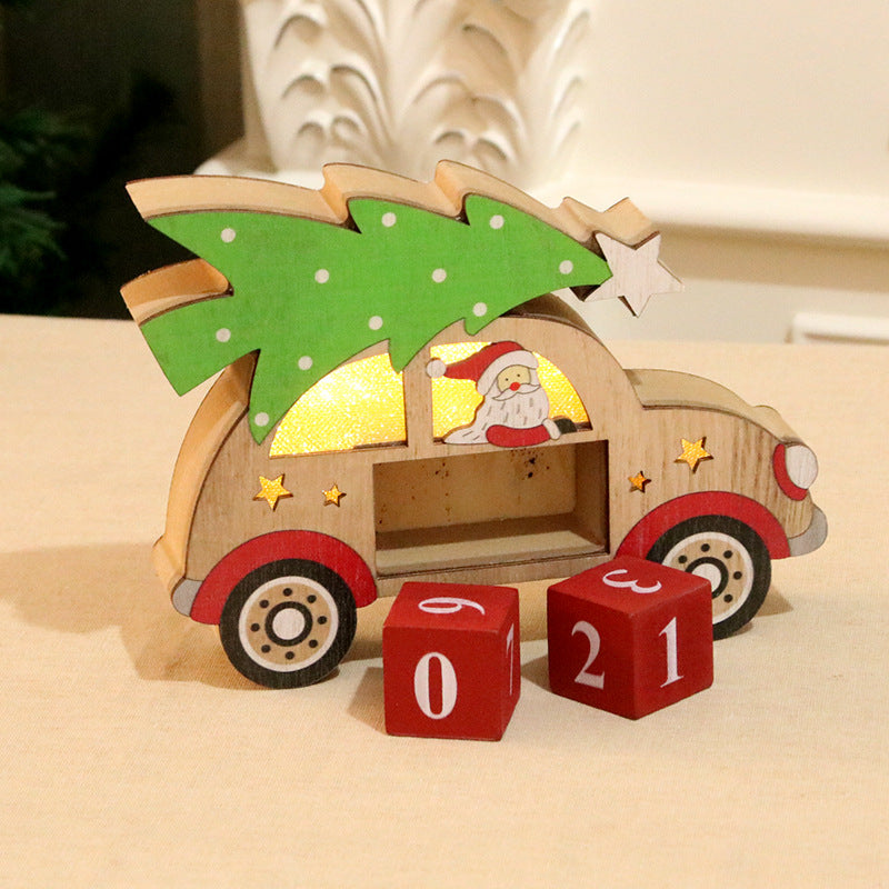 Decorative Wooden Christmas Car Figurine Kalsten