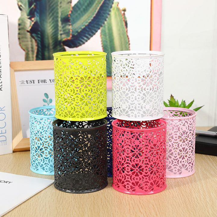Floral Patterned Metal Pen Holder Kalsten