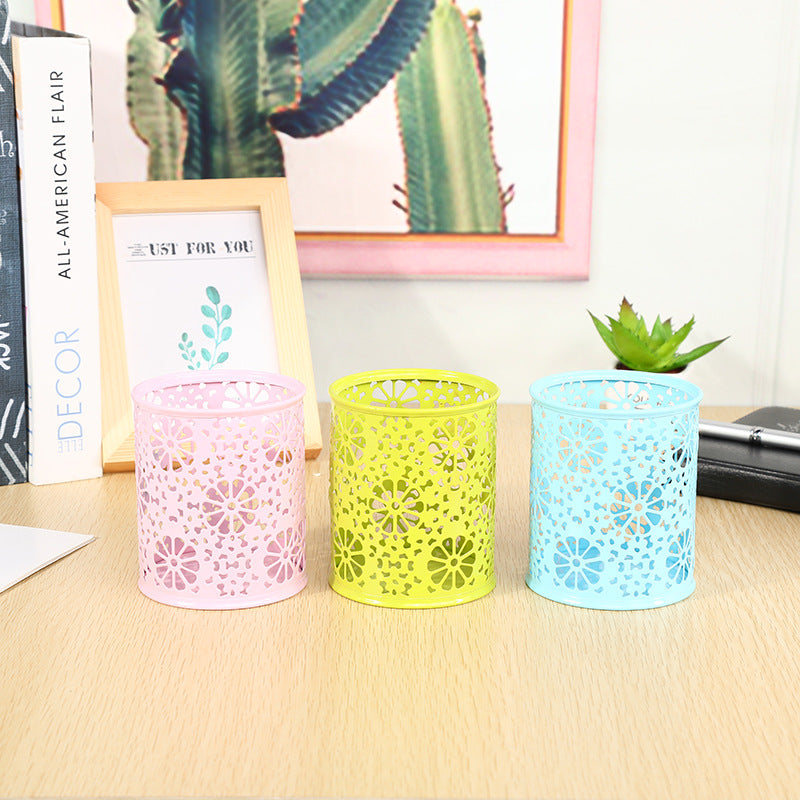 Floral Patterned Metal Desk Organizer Kalsten