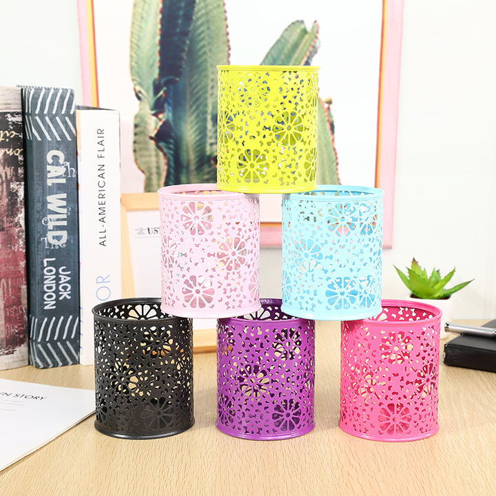 Floral Patterned Metal Desk Organizer Kalsten