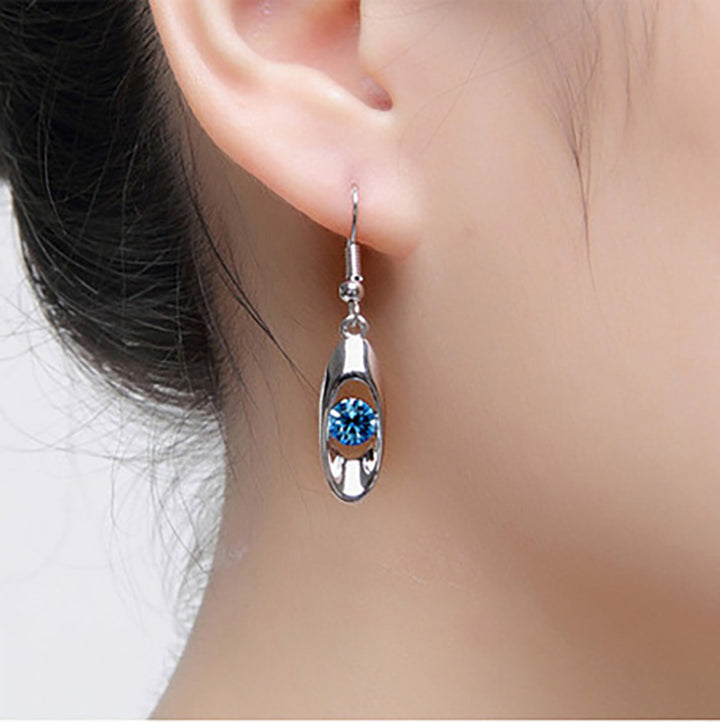 Elegant Crystal Oval Dangle Earrings Kalsten