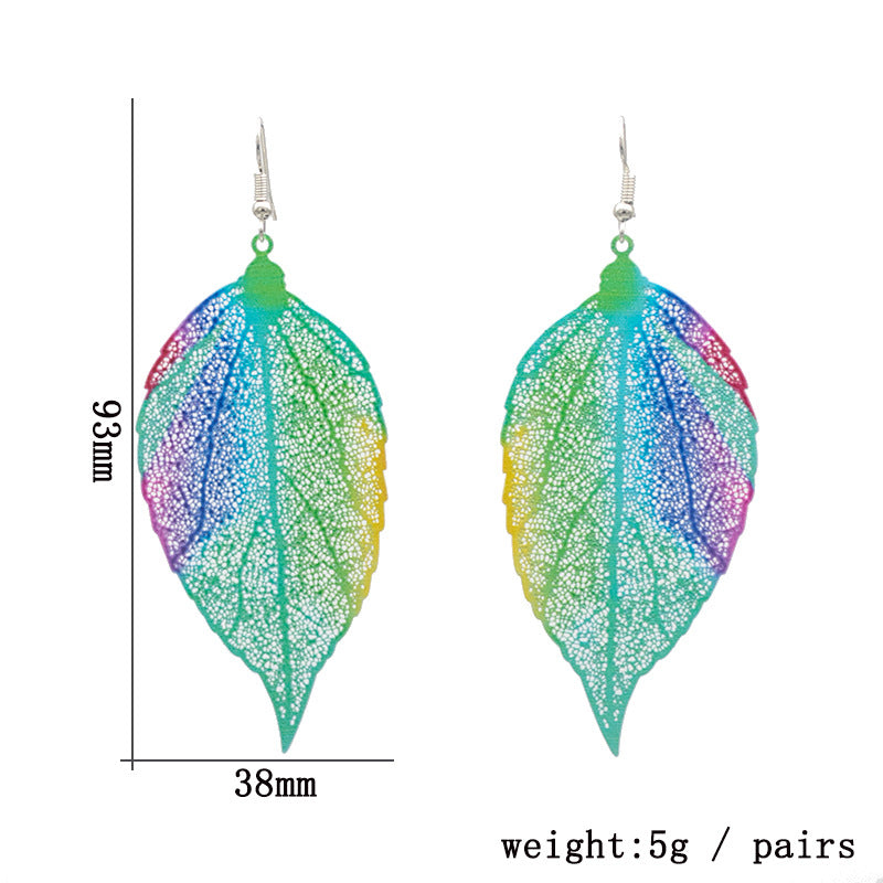 Colorful Leaf-Inspired Dangle Earrings Kalsten