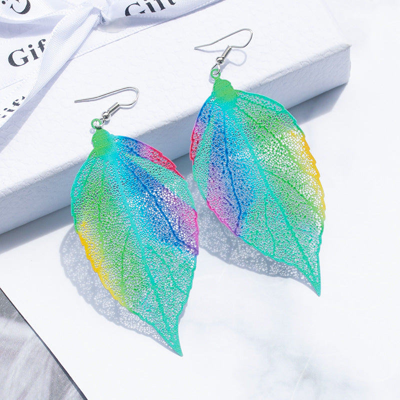 Colorful Leaf-Inspired Dangle Earrings Kalsten