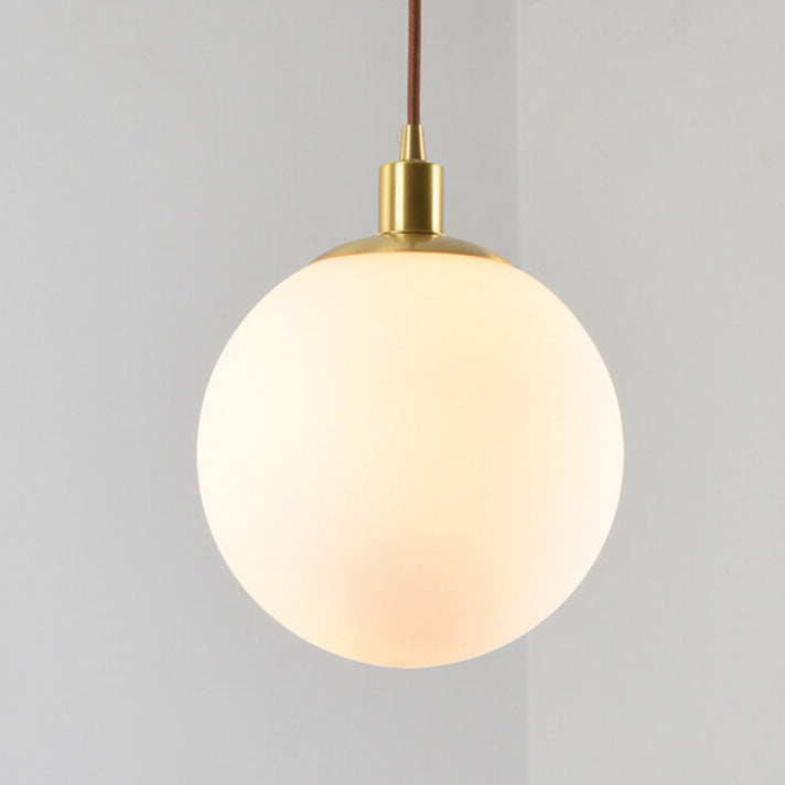 Pendant Light Glass 9.8 in Adjustable White Gold Hallway Living Room Bedroom Lighting Fixture Modern Hanging Lamp | Kalsten