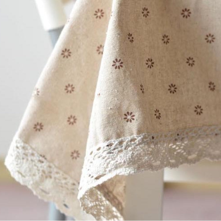 Daisy Print Cotton Linen Tablecloth | Kalsten