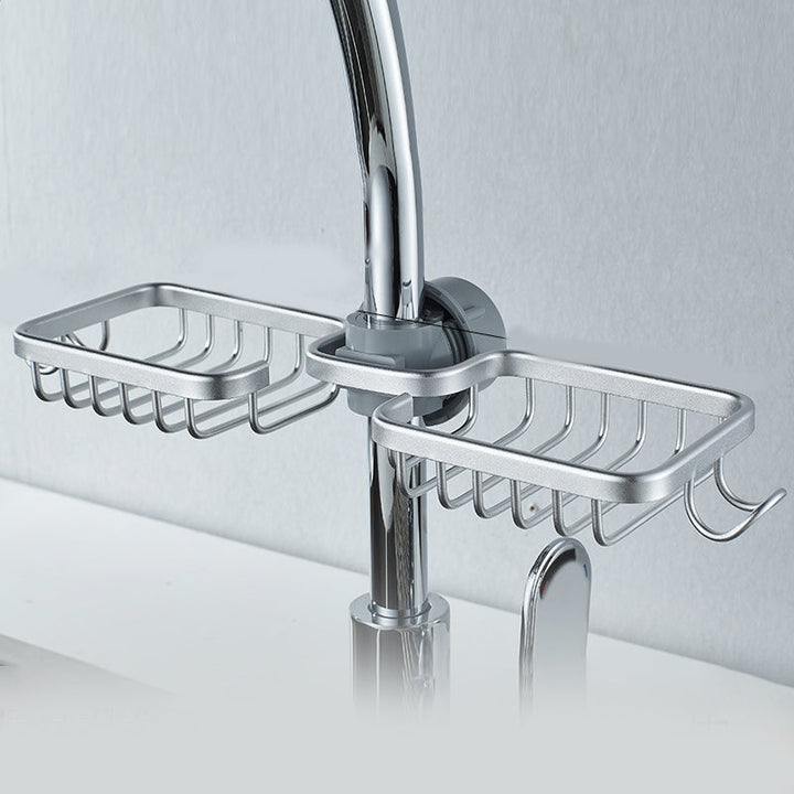 Shower holder for Shampoo & Soap – Stainless Steel – Silver or Black – No Drilling | Kalsten