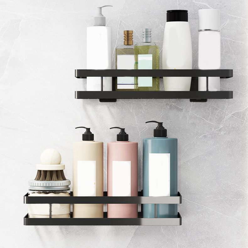 Kalsten | 2-piece bathroom shelf made of matte black metal bathroom hardware set