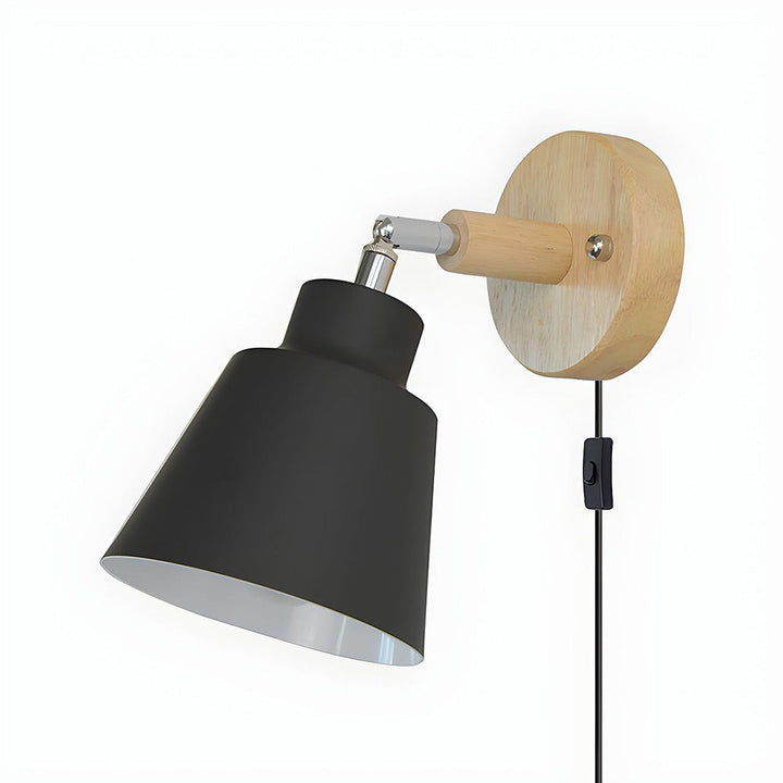 Wall Lamp with Wooden Accent Noxord