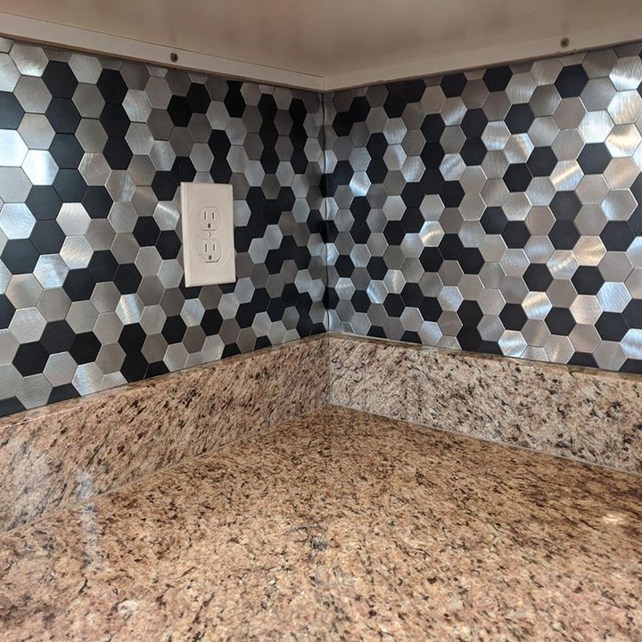 Peel & Stick Metal Mosaic Tiles