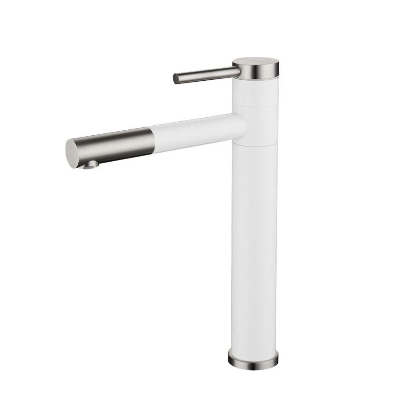 Kalsten | Modern Vessel Sink Faucet Stainless Steel Single Handle Low Arc Pull Down Vessel Faucet