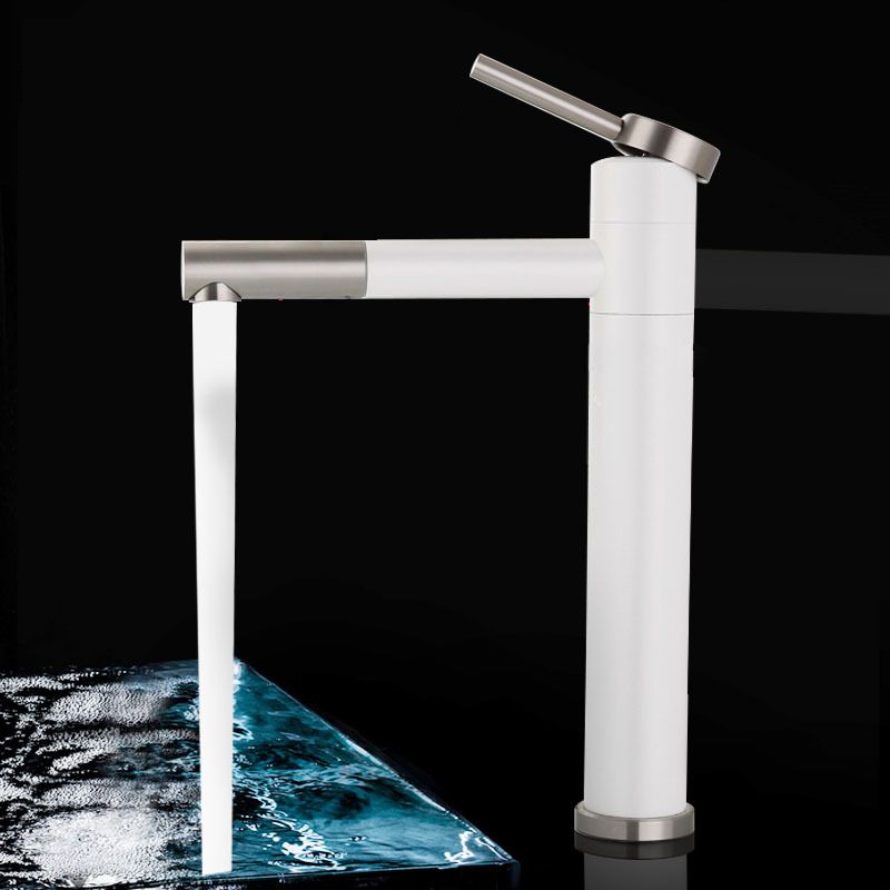 Kalsten | Modern Vessel Sink Faucet Stainless Steel Single Handle Low Arc Pull Down Vessel Faucet