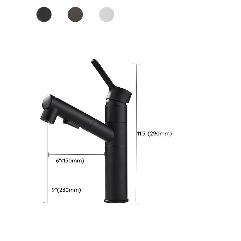 Kalsten | Bathroom Vessel Faucet Swivel Spout Single Handle Faucet with Pull-Out Spray Head
