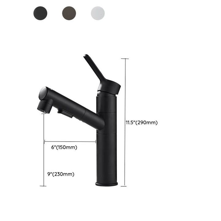 Kalsten | Bathroom Vessel Faucet Swivel Spout Single Handle Faucet with Pull-Out Spray Head
