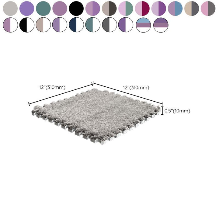 Kalsten | Multicolored Level Loop Carpet Tile Non-Slip Composite Floor Tiles for Bedroom