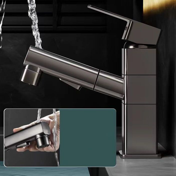 Kalsten | Bathroom Vessel Faucet Swivel Spout Single Handle Faucet with Pull-Out Spray Head