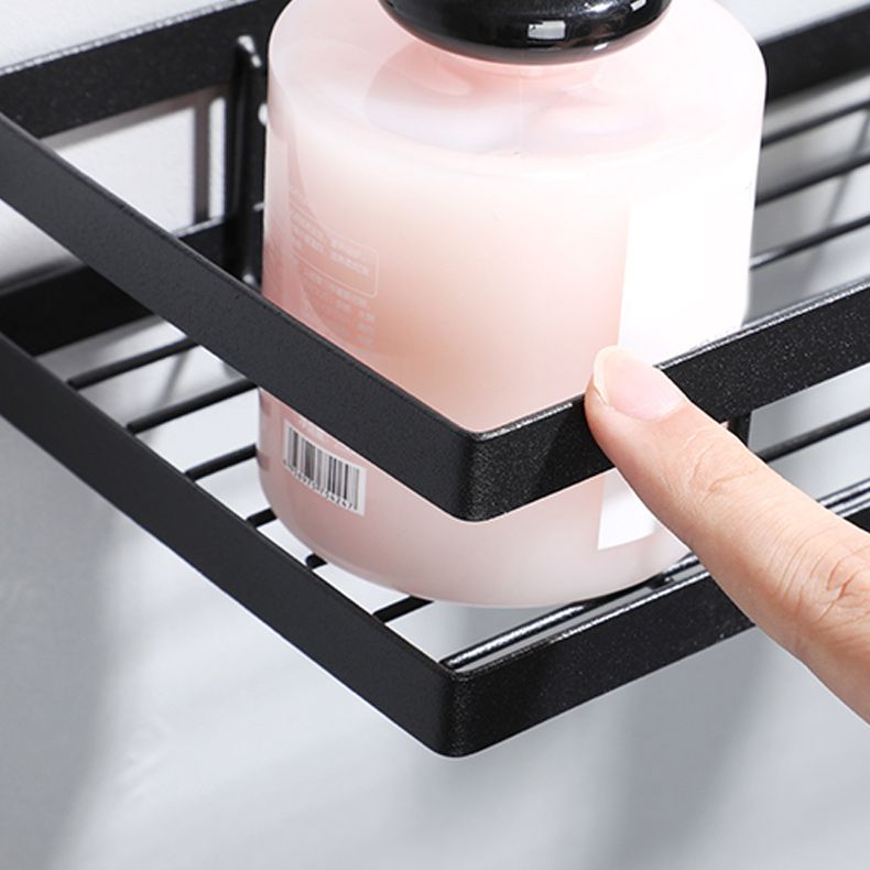 Kalsten | 2-piece bathroom shelf made of matte black metal bathroom hardware set