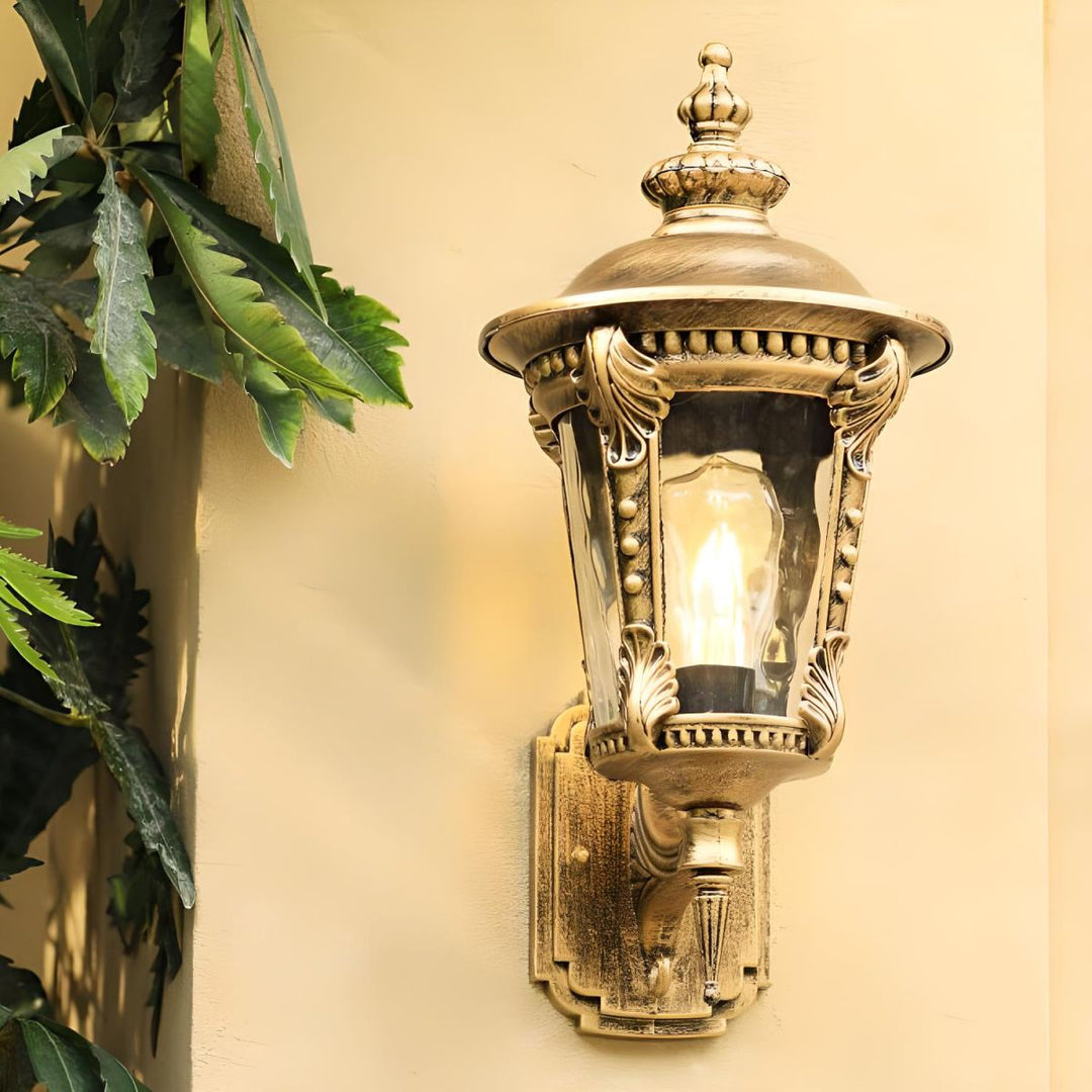 Vintage Glass Outdoor Wall Lantern Noxord