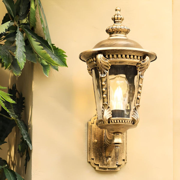 Vintage Glass Outdoor Wall Lantern Noxord