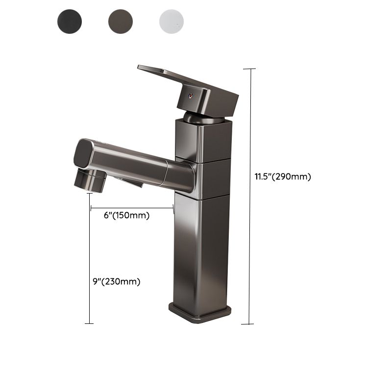 Kalsten | Bathroom Vessel Faucet Swivel Spout Single Handle Faucet with Pull-Out Spray Head