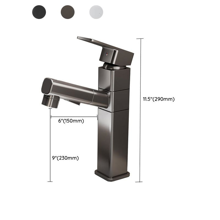 Kalsten | Bathroom Vessel Faucet Swivel Spout Single Handle Faucet with Pull-Out Spray Head