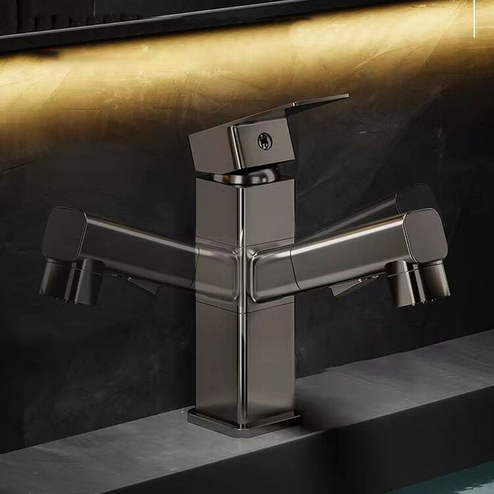 Kalsten | Bathroom Vessel Faucet Swivel Spout Single Handle Faucet with Pull-Out Spray Head