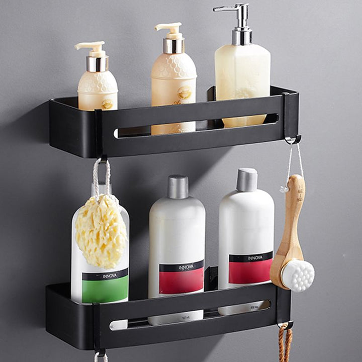 Kalsten | Matt Black Modern Bathroom Accessory Set, Set of 3, Bathroom Shelf
