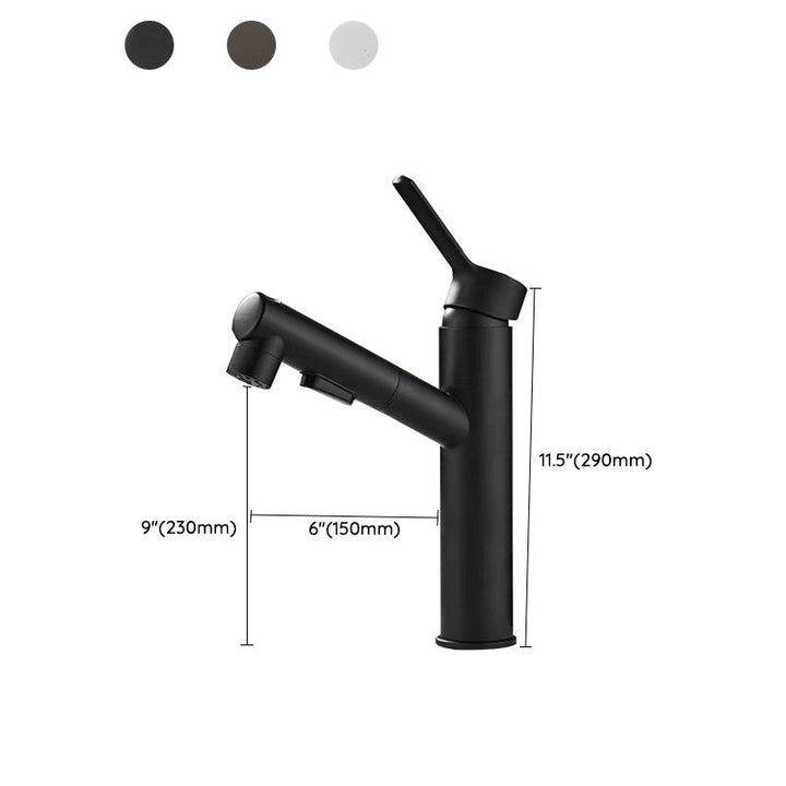Kalsten | Bathroom Vessel Faucet Swivel Spout Single Handle Faucet with Pull-Out Spray Head