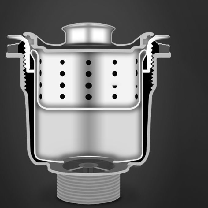 Kalsten | Round Stainless Steel Sink Built-in Sink with Basket Strainer