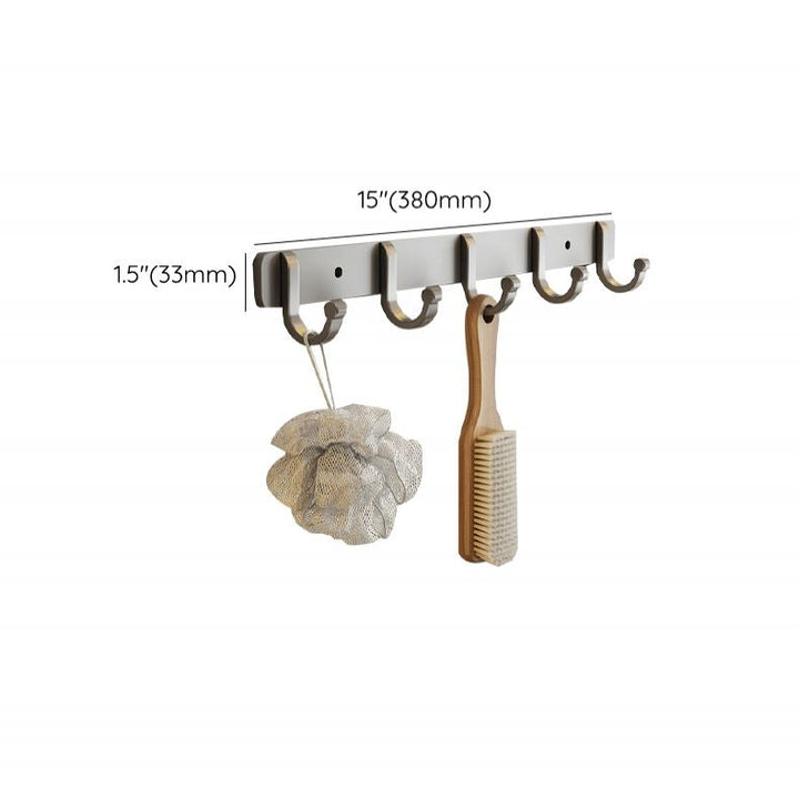 Kalsten | Contemporary Bathroom Accessory Set Grey Aluminum Bathroom Accessory Kit
