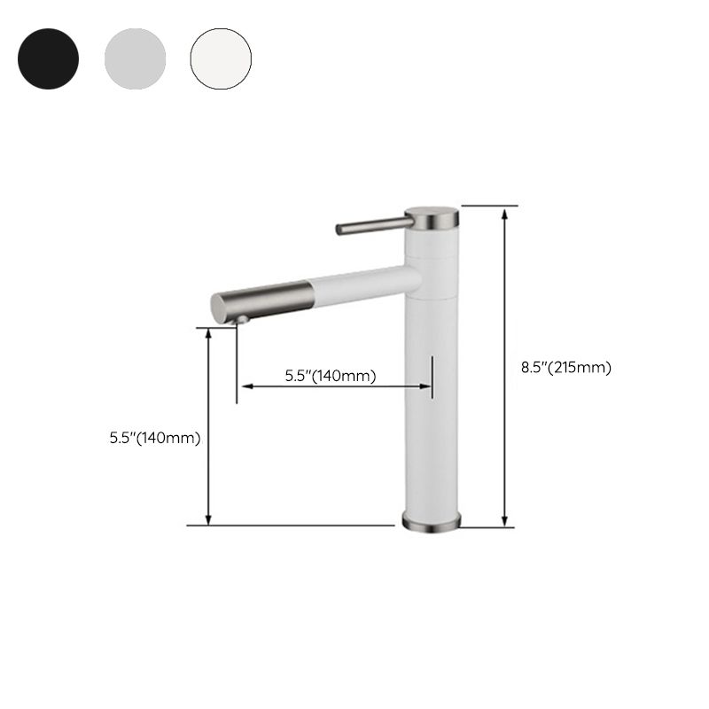 Kalsten | Modern Vessel Sink Faucet Stainless Steel Single Handle Low Arc Pull Down Vessel Faucet