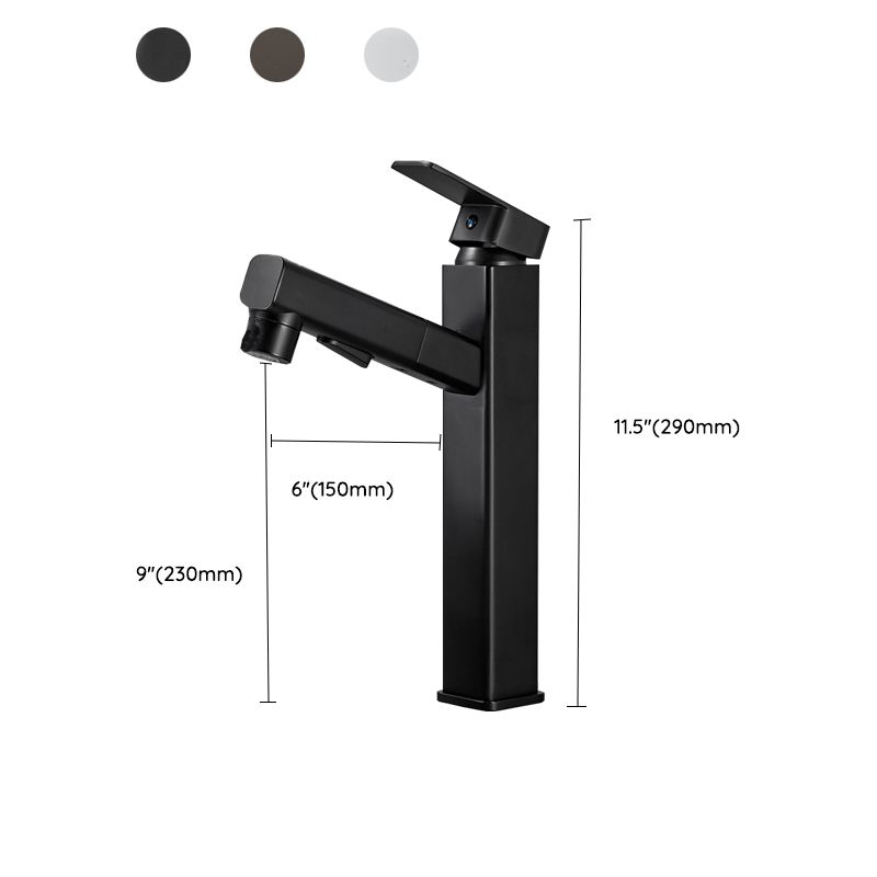 Kalsten | Bathroom Vessel Faucet Swivel Spout Single Handle Faucet with Pull-Out Spray Head
